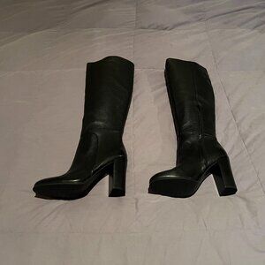 Kenneth Cole New York Black Leather High Heel Boots - Size 7.5M